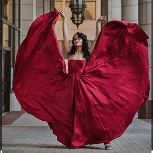 Badgley Mischka Red ball gown formal prom homecoming dress 4